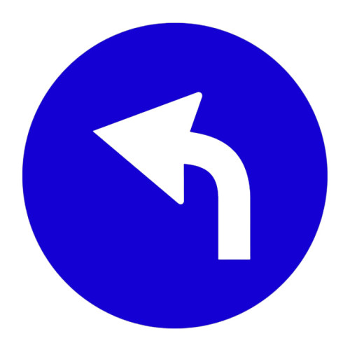 Forward Left Mandatory Direction Sign Traffic Sign TT-35h