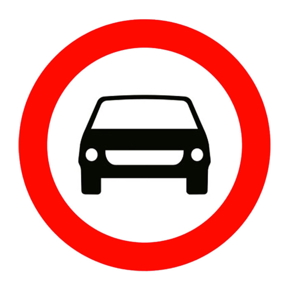 Road Sign Closed to Motor Vehicle Traffic Except Motorcycle TT-6