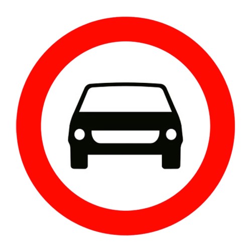 Road Sign Closed to Motor Vehicle Traffic Except Motorcycle TT-6