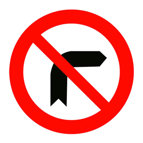 No Right Turn Sign Traffic Sign TT-26a