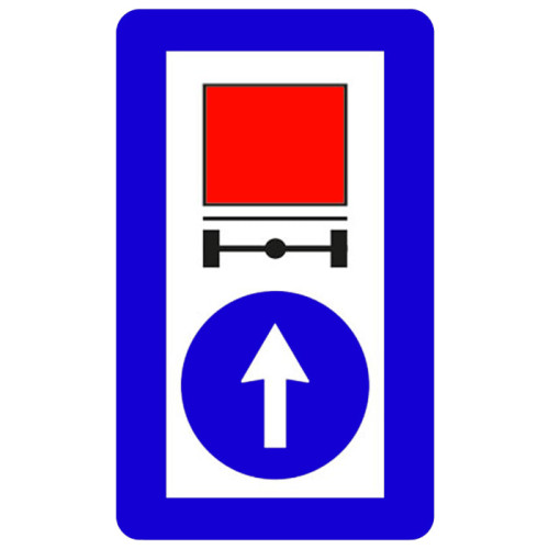 Mandatory Direction Sign to be Followed by Vehicles Carrying Dangerous Goods TT-43b