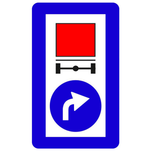 For Vehicles Carrying Dangerous Goods Right Compulsory Direction Sign TT-43c