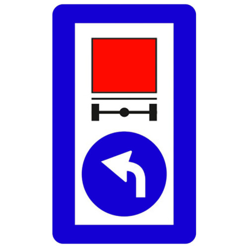 Mandatory Left Direction Sign for Vehicles Carrying Dangerous Goods TT-43a