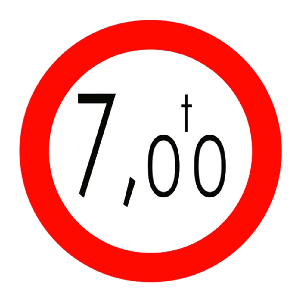 No Entry Sign for Vehicles with a Loaded Weight More Than Tons TT-24