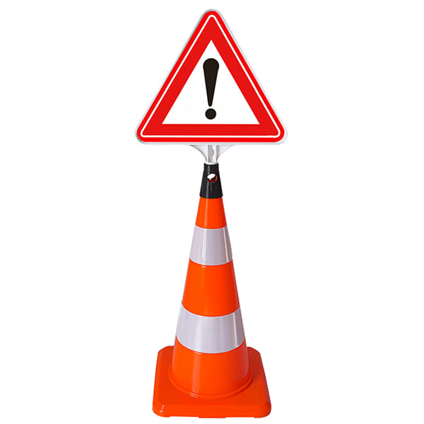 Triangle Plastic Caution Warning Traffic Sign