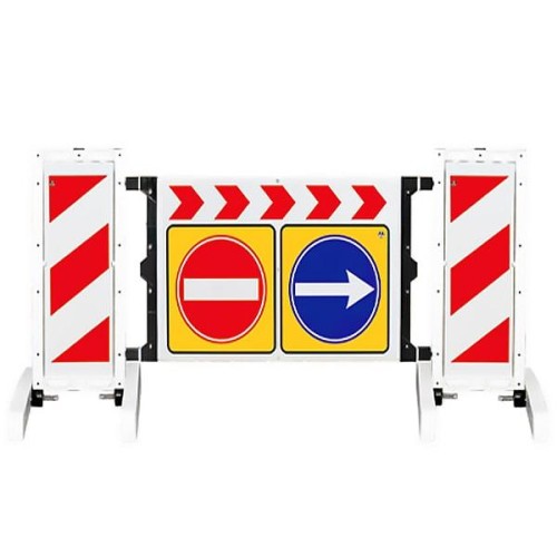 Folding Warning Barrier Sign No Entry Right Forced Direction