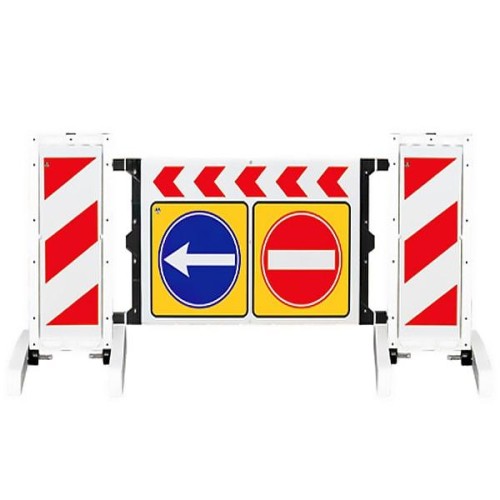 Folding Warning Barrier Sign No Entry Left Forced Direction