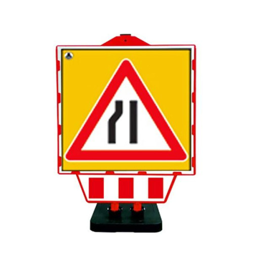 Folding Warning Sign Barrier Left Tapered Pavement Road