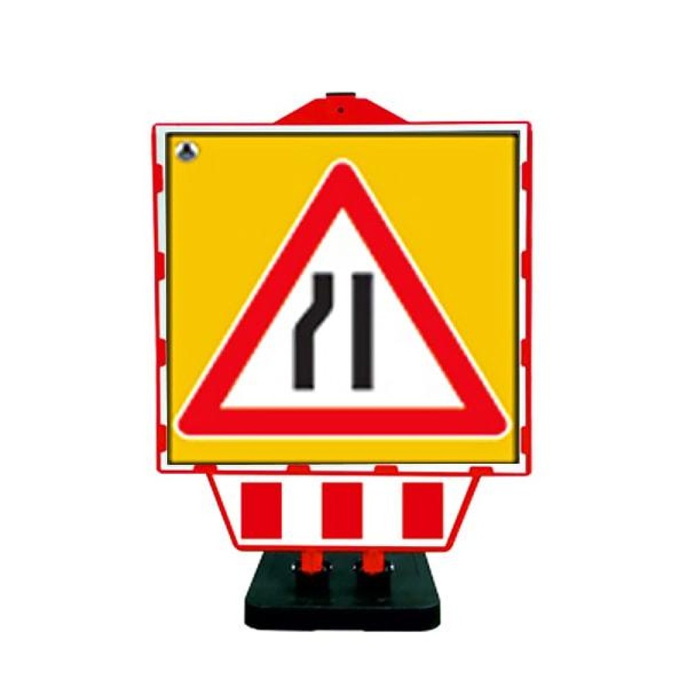 Folding Warning Sign Barrier Left Tapered Pavement Road