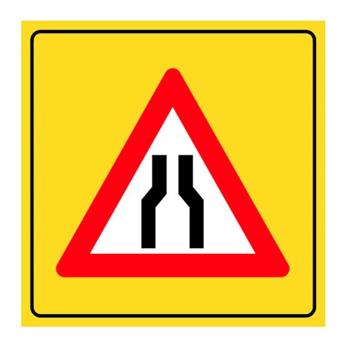 Both Sides Narrowing Pavement Sign, Danger Warning Board YB-2