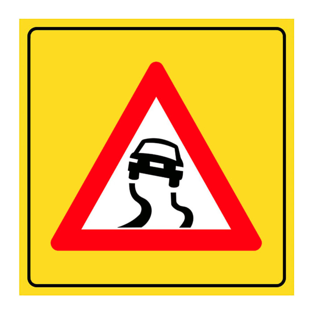 Slippery Road Sign Traffic Hazard Warning Sign T-8