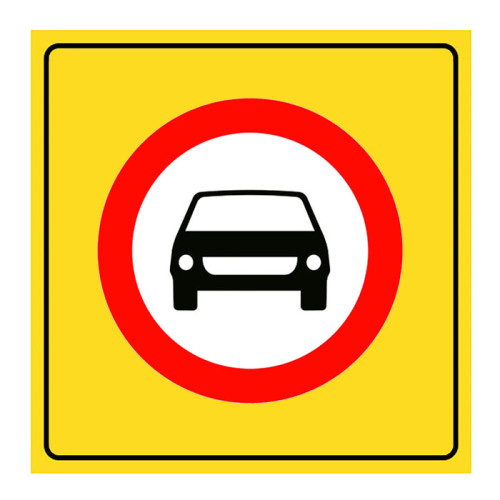 Road Sign Closed to Motor Vehicle Traffic Except Motorcycle TT-6