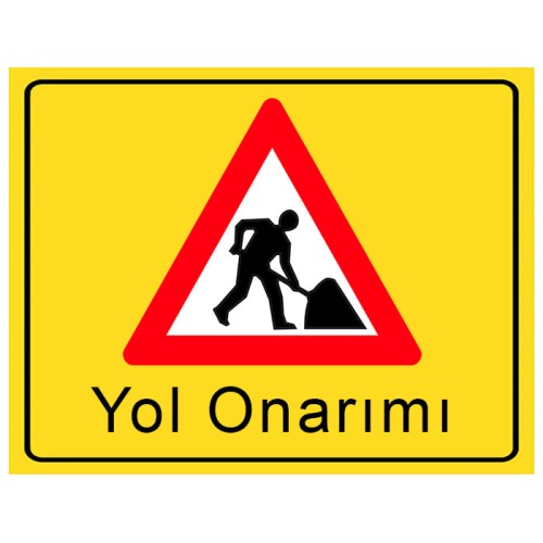 Yol Onarımı Tabelası İşareti Yol Çalışması Trafik Uyarı Levhası Üretimi YB-1c