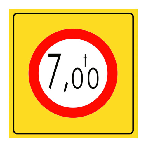 No Entry Sign for Vehicles with a Loaded Weight More Than Tons TT-24