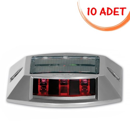 Solar Powered Solar Led Road Button Red (10 PCS)