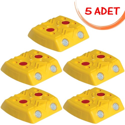 Plastic Square Road Button with Reflector (5 PCS)