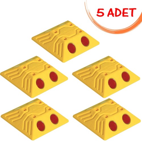 Plastic Classic Road Button with Reflector (5 PCS)