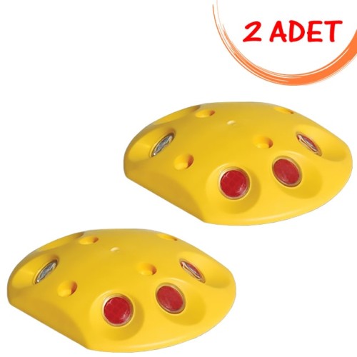 Plastic UFO Road Button with Reflector (2 PCS)