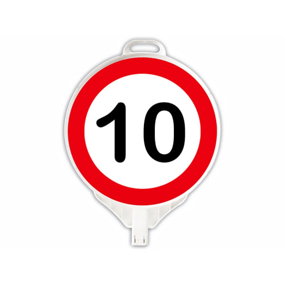 Round Top Speed ​​10 km Plastic Traffic Sign