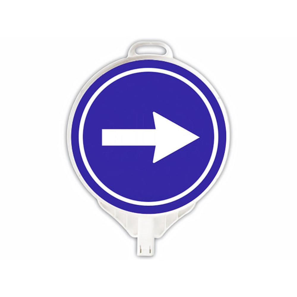 Round Compulsory Right Direction Plastic Traffic Sign