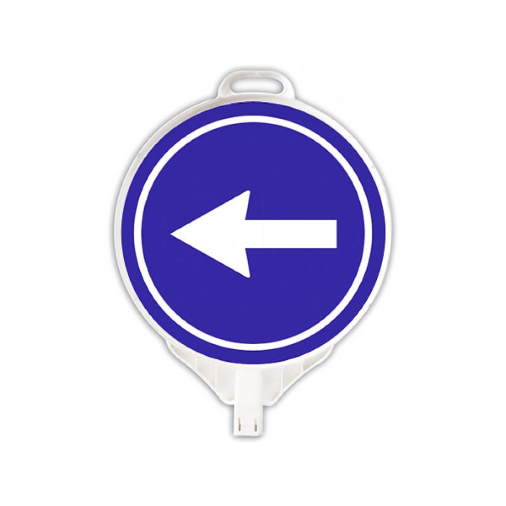 Round Left Mandatory Direction Plastic Traffic Sign