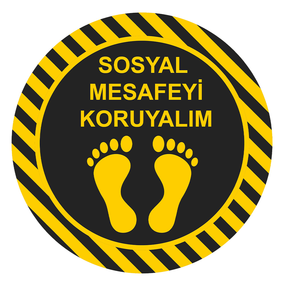 Let's Keep the Social Distance Footprint Sign Adhesive Floor Warning Floor Sticker YS-40