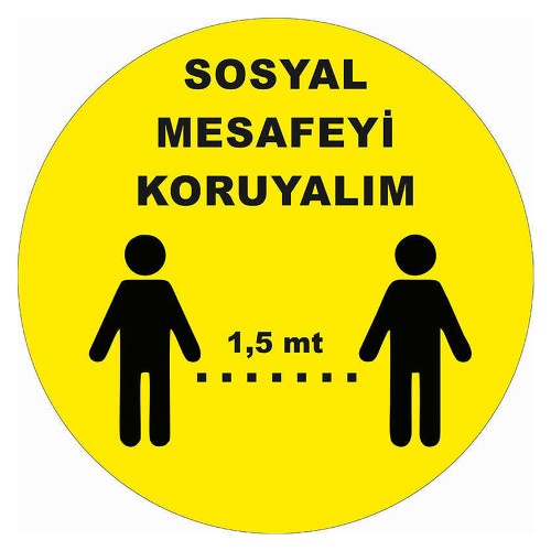 Let's Keep the Social Distance Warning Floor Sticker Adhesive Bookmark