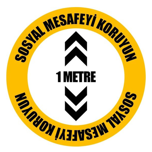 Keep Social Distance 1 Meter Warning Floor Sticker Adhesive Bookmark YS-44