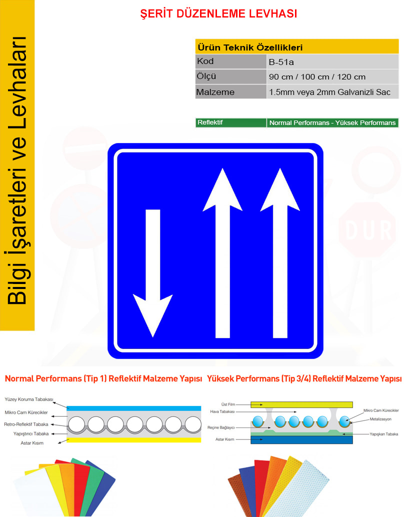 şerit düzenleme levhaları b-51a