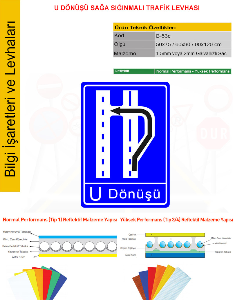 u dönüşü levhası sağa sığınmalı