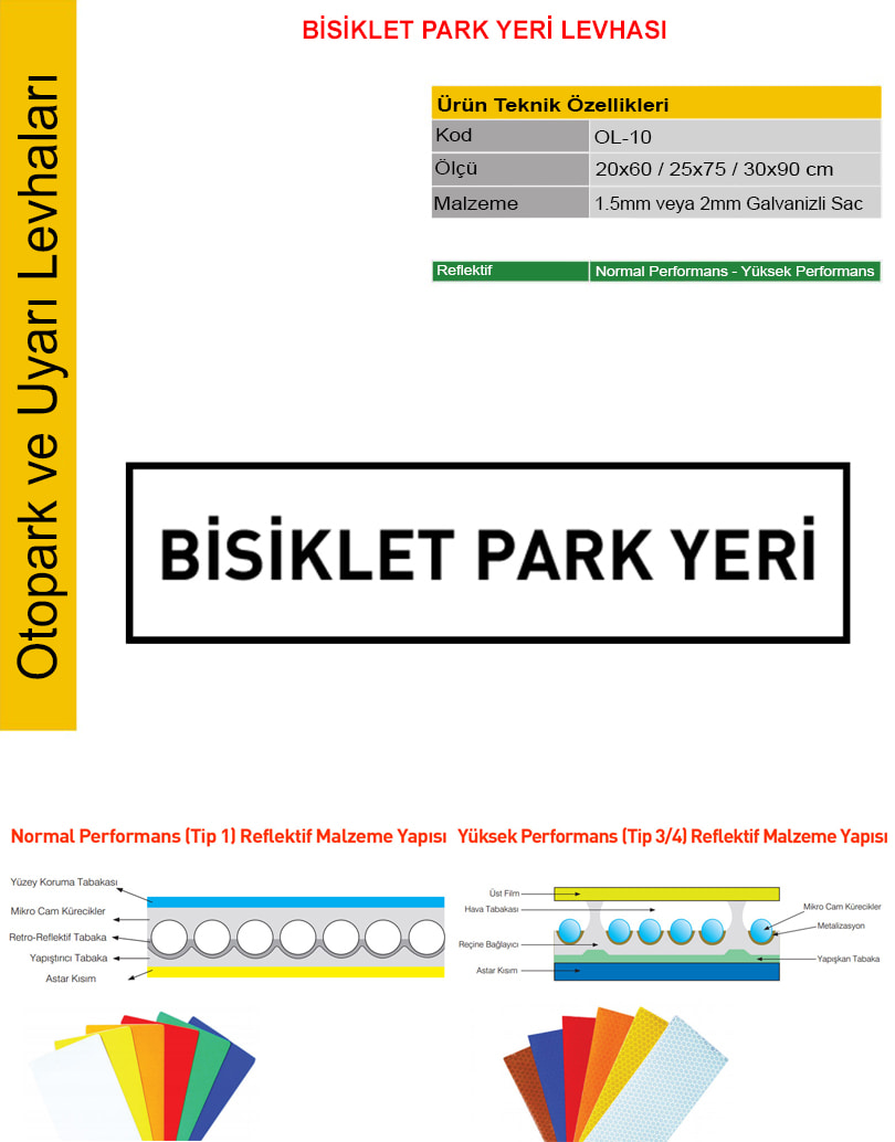 bisiklet park levhası