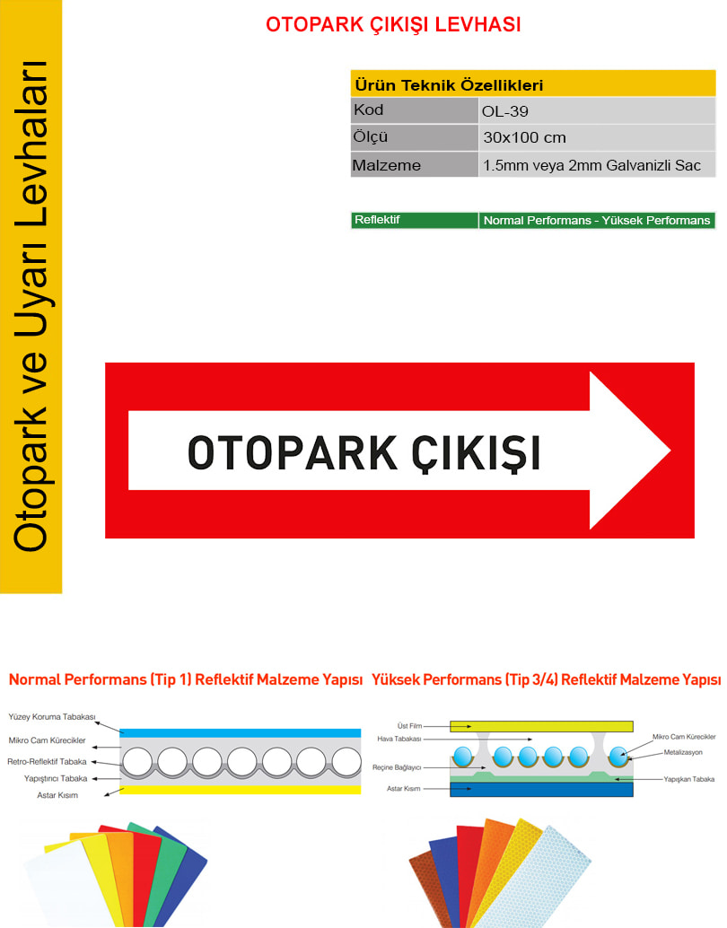 otopark çıkışı levhası