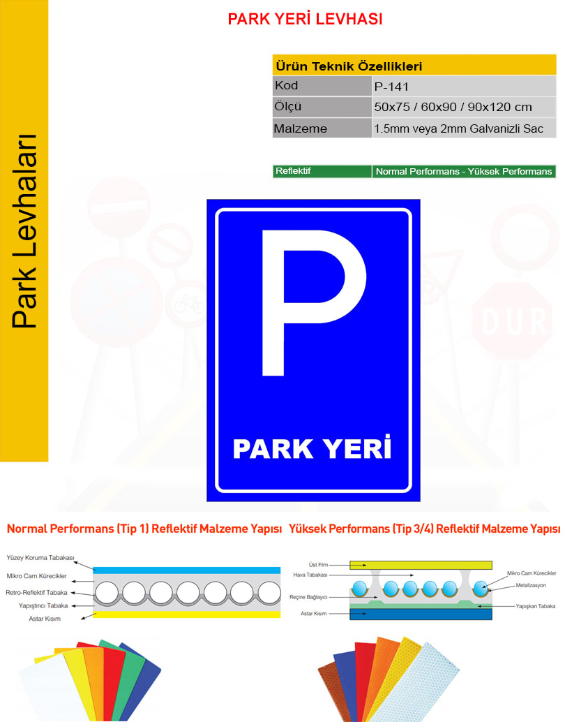 park yeri levhası anlamı