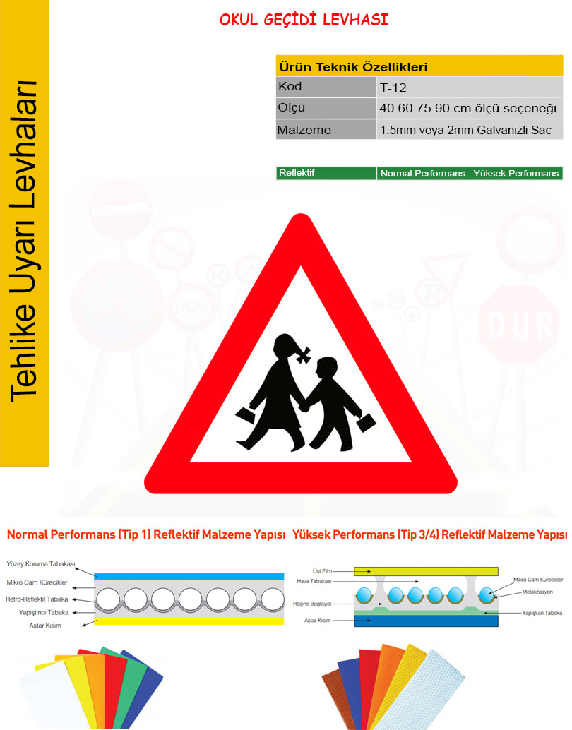 okul geçidi trafik levhası