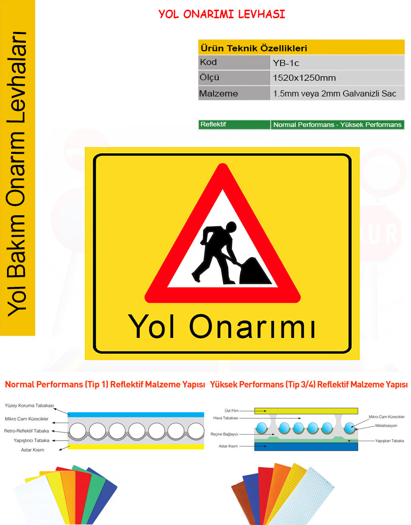 yol onarımı tabelası